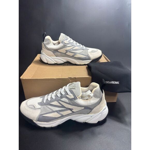Zadig & Voltaire NIB Women's Gray Running Gris Sneakers in FR43/US12 MSRP $409‎ - Picture 1 of 8